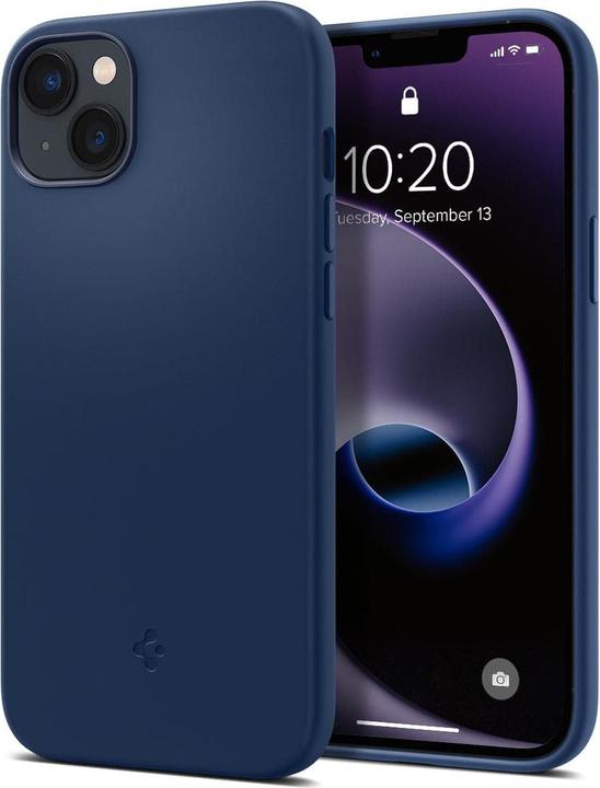 Actual product image Spigen Silicone Fit Mag Magsafe Iphone 14 Plus Navy Blue (Apple iPhone 14 Plus)