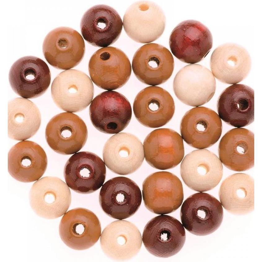 Glorex Holzperle 8mm 80St braun-mix FSC Buche
