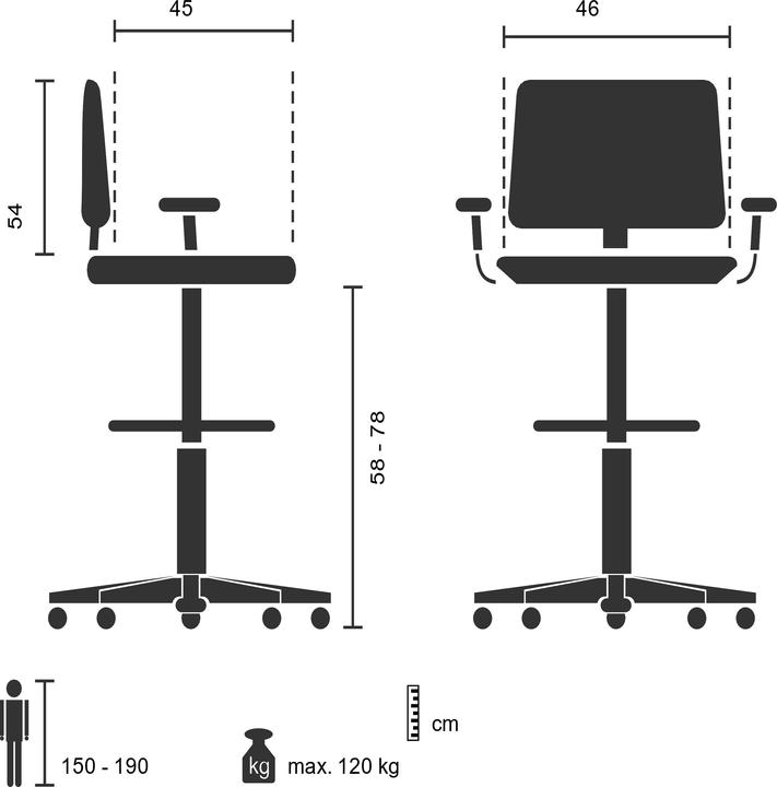Produktbild Hjh Office Aspen Work W (58 - 78 cm)