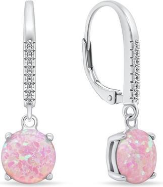 Image du produit Brilio Silver - Beautiful silver earrings with pink opals EA1166WP