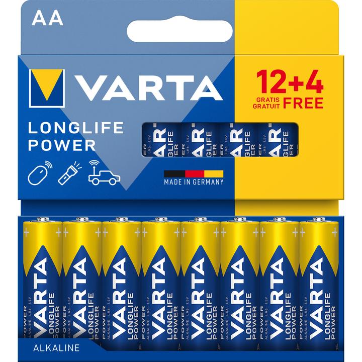 Varta Longlife Power AA Pack 16 (12+4) (16 pcs, AA, 2960 mAh)