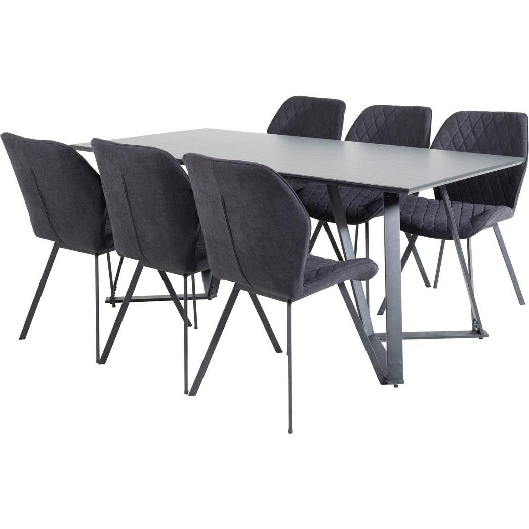 Ebuy24, Esstisch, Essgruppe Marina 34 (7-teilig) (180 x 90 x 75 cm)