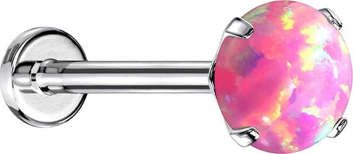 Immagine prodotto Star Piercing Micro Threadless Labret argento Set rosa opale (senza ottone, Acciaio chirurgico 316L)