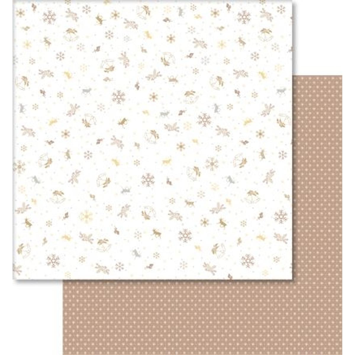 Ursus, Bastelpapier, Scrapbook Paper Classic Christmas creme/braun12x12 Zoll VE=5 Blatt Motiv 5 (5 x)