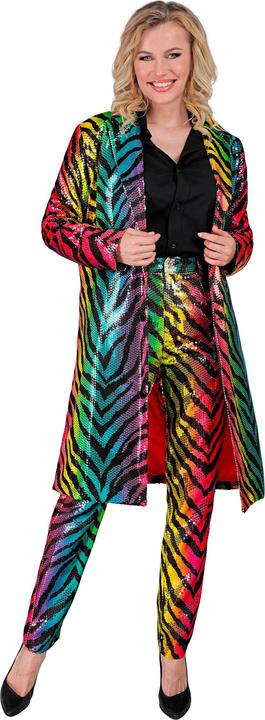 Actual product image Widmann Sequin coat in tiger pattern Rainbow (XXL)