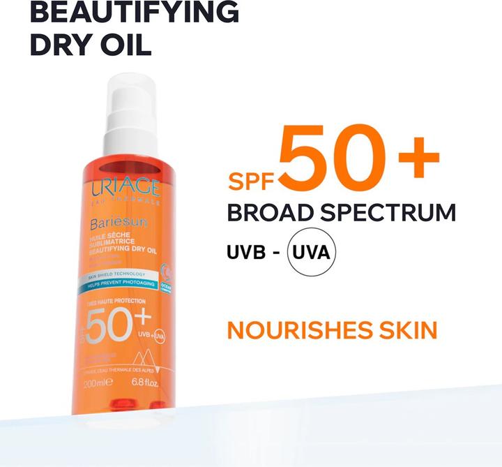 Image du produit Uriage Bariésun Huile sèche SPF50+ Spr 200 ml (Huile solaire, SPF 50, 200 ml, 222 g)