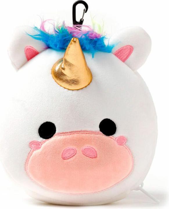 Actual product image Puckator Relaxeazzz Plush Unicorn Round Travel Pillow & Eye Mask