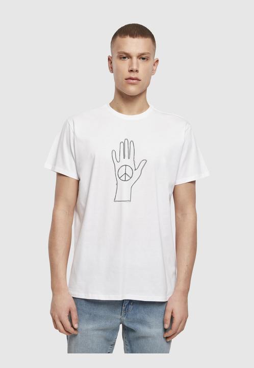 Produktbild Merchcode Peace - Scribble Hand White Basic T-Shirt - 161523 (L)