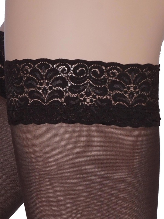 Actual product image Levee My size 60 stay up stockings, colour 253 dark brown, size 56-58 (60 DEN, 56 - 58)