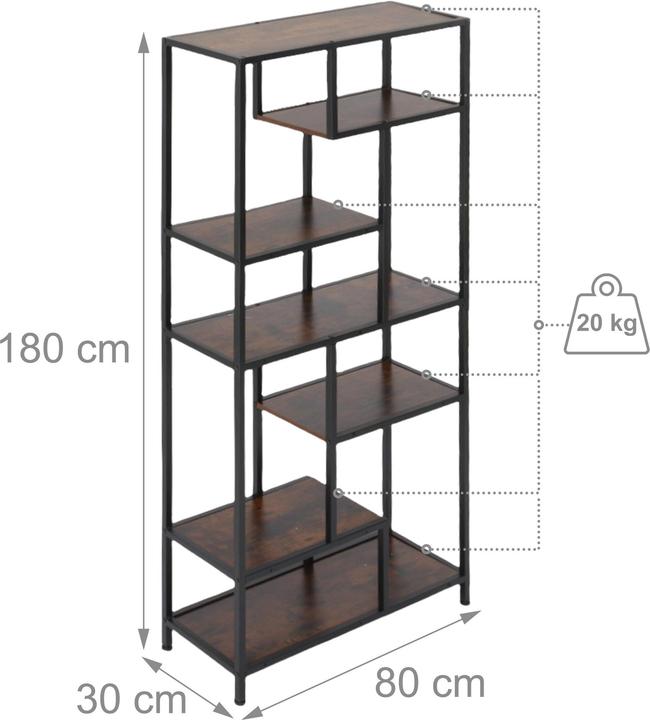 Actual product image Relaxdays Bücherregal (80 x 30 x 180 cm)