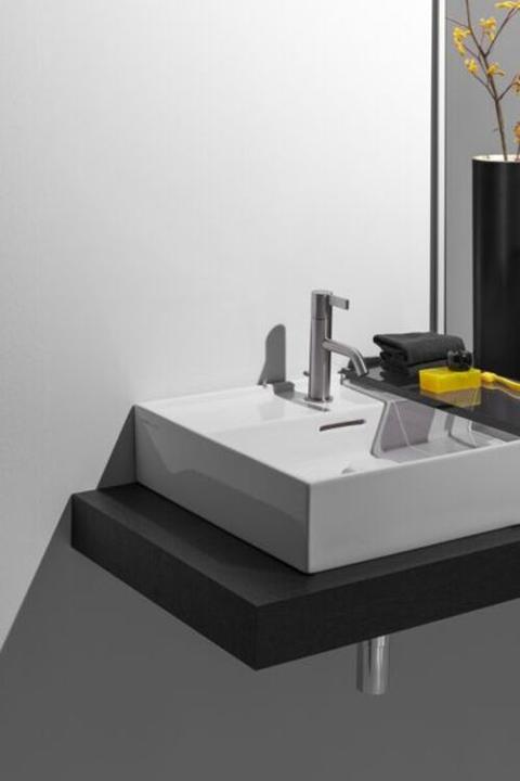 Produktbild Laufen Kartell Aufsatzwaschtisch 1 Hahnloch, mit Überlauf, Unterseite geschliffen, 600x460mm, H8163 (460 mm, 600 mm)