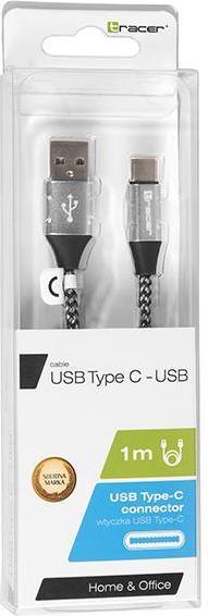Produktbild Tracer USB 2.0 Type C A Male 1m black silver 46265 (1 m, USB 2.0)