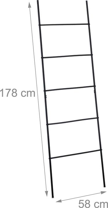 Actual product image Relaxdays Schwarze Handtuchleiter mit 5 Sprossen