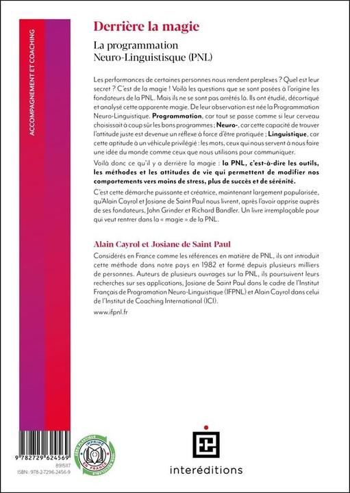 Produktbild Derrière la magie : la programmation neuro-linguistique (PNL) (Französisch, Cayrol Alain, Saint Paul Josiane de, 2025)