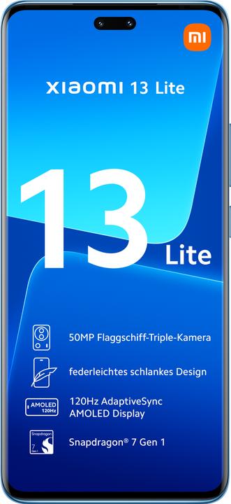 Productafbeelding Xiaomi 13 Lite (128 GB, Blauw, 6.55", Dubbele SIM, 5G)