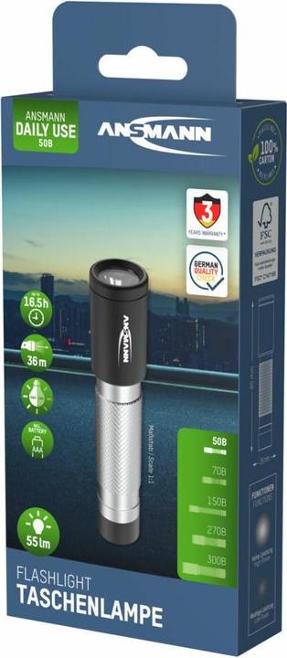 Actual product image Ansmann LED torch 50B battery-operated/incl. 1x Micro AAA (8.50 cm, 55 lm)