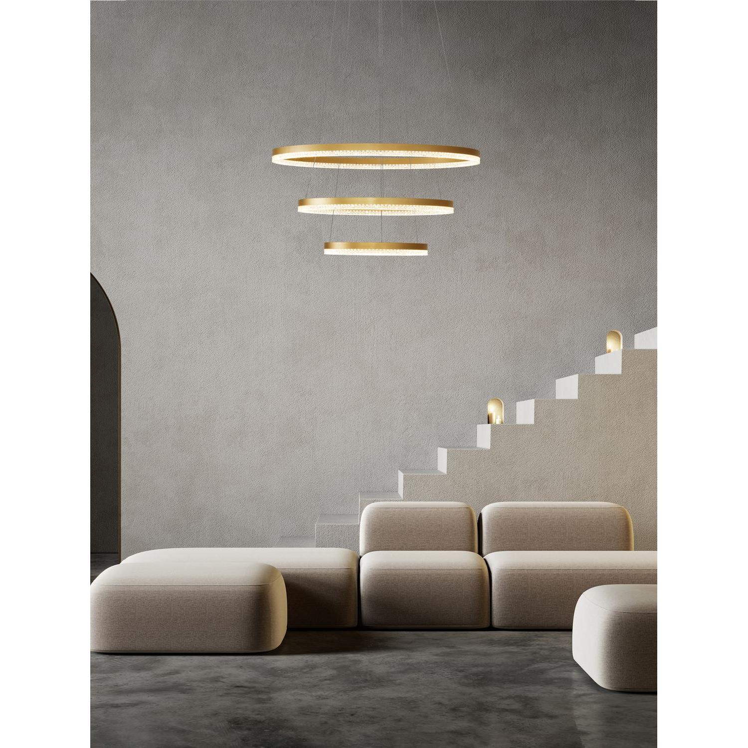 Thumbnail - Nova Luce, Pendelleuchte, ADRIA LED Pendelleuchte Messing 97W Warmweiss 300x80cm dimmbar 9530232