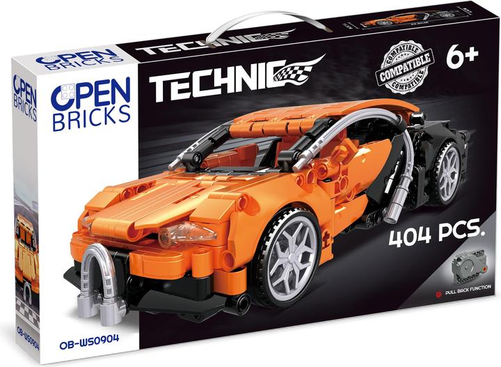 Actual product image Open Bricks Technic Car OB-WS0904 Orange sports car kit