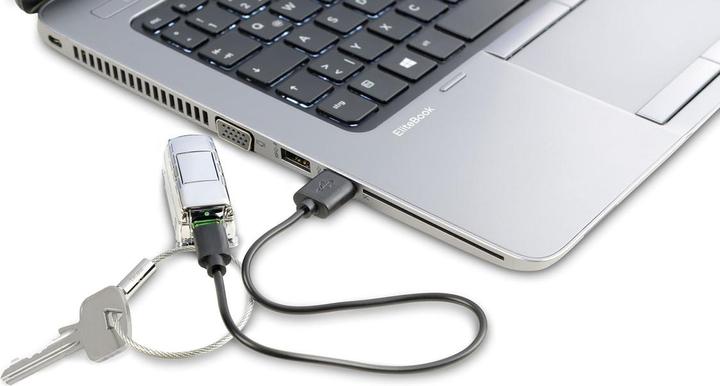 Actual product image Troika LIGHT BULLI T1 key fob with LED light, rechargeable, glossy grey