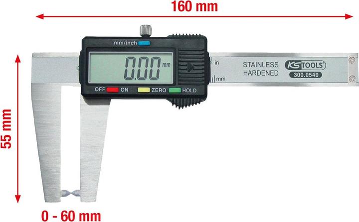 Produktbild KS Tools Digital-Bremsscheiben-Messschieber 0-60mm, 160mm (6 cm)