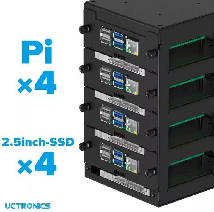Actual product image Uctronics Cluster rack for Raspberry Pi 5 (Compatible with all models)