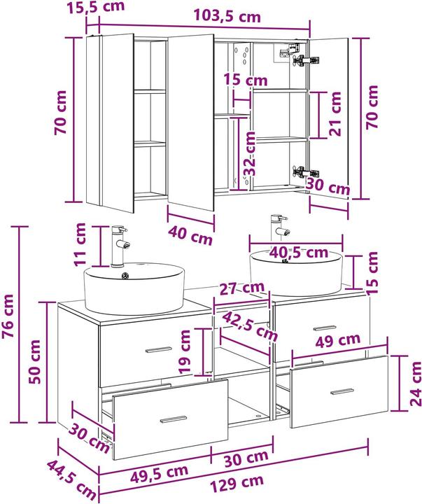 Produktbild vidaXL Badezimmer Set