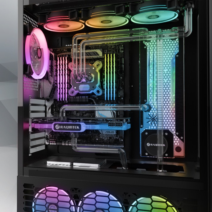 Actual product image Raijintek ACHERON 360 RBW Distro Plate - Acrylic, D-RGB