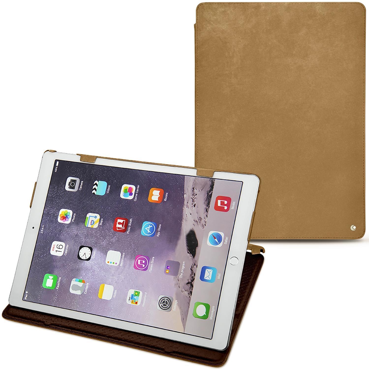 Noreve Lederschutzhülle horizontal (iPad Pro 12.9), Tablet Hülle, Braun