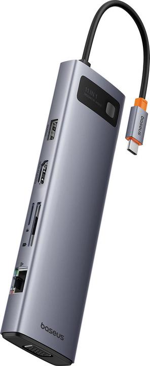 Produktbild Baseus Hub 11in1 StarJoy Metal Glam Series, USB-C to HDMI +VGA + 3 x USB 3.0 + USB 2.0+USB-C PD + RJ (USB-C, 11 Ports)