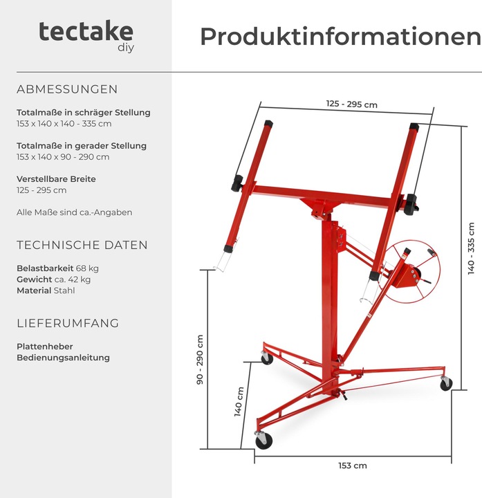 Actual product image tectake Plate lifter (68 kg)