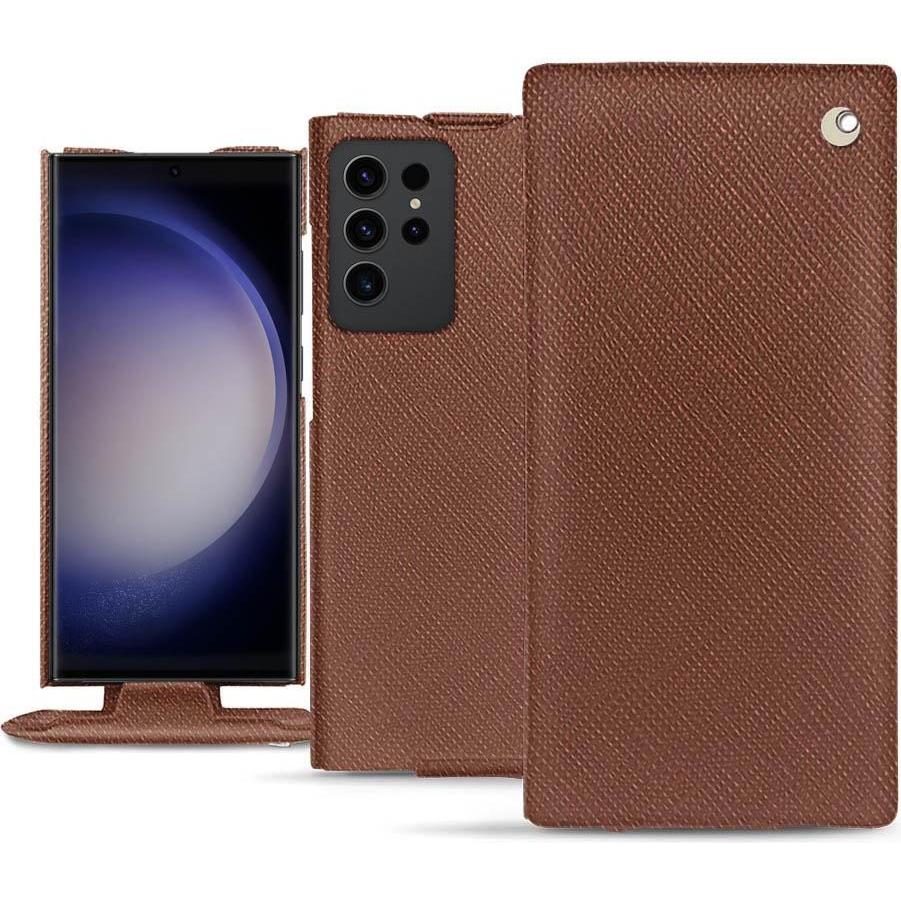 Thumbnail - Noreve Lederschutzhülle vertikal (Samsung Galaxy S23 Ultra), Smartphone Hülle, Braun