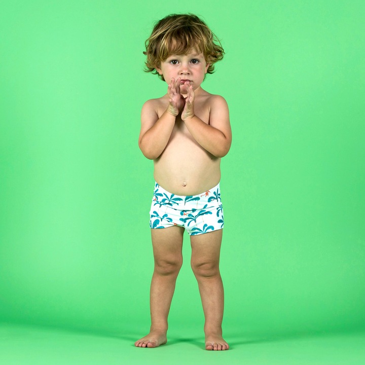 Produktbild Nabaiji Badehose Boxer Baby/Kinder - Affe weiss (74, 75 C)