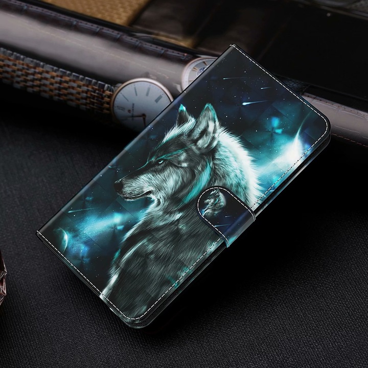 Produktbild PhoneLook Hülle 3D Flip Wolf Universe (Apple iPhone 15 Pro Max)