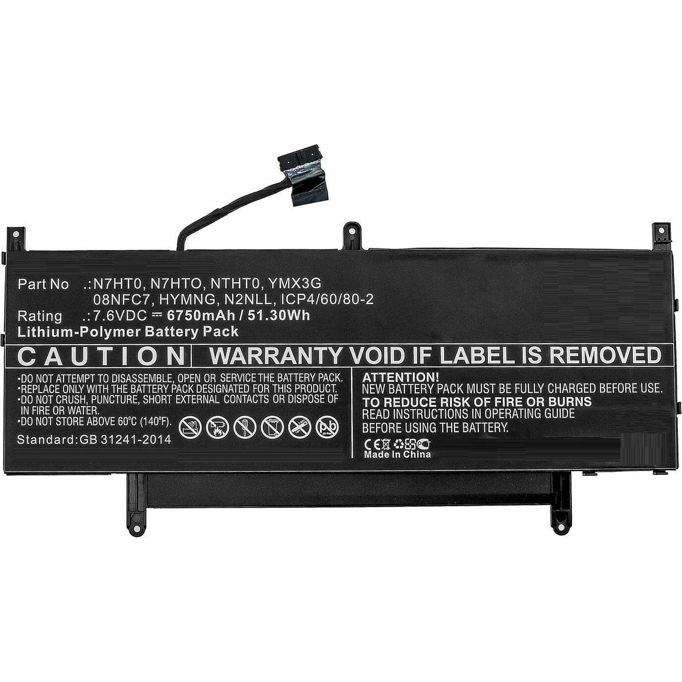 CoreParts Laptop Battery for Dell, Notebook Akku