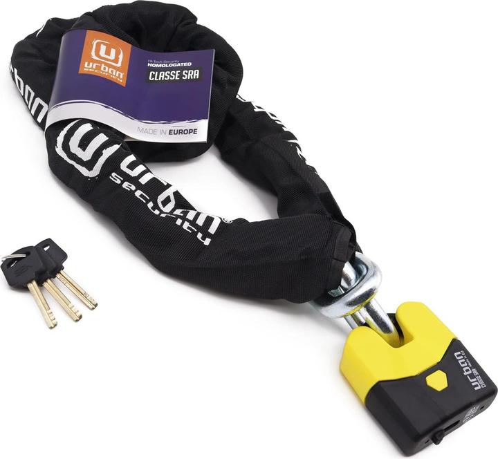 Immagine prodotto Urban Security U8K150 High Security AntiTheft Chain padlock approved CLASSE SRA 15 150cm Made in EU (150 cm)