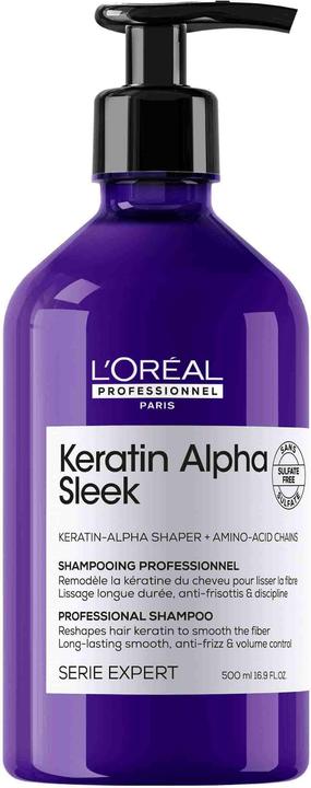 Actual product image L'Oréal Professionnel L'Oreal Keratin Alpha Sleek Shampoo 500ml (Liquid shampoo, 500 ml)