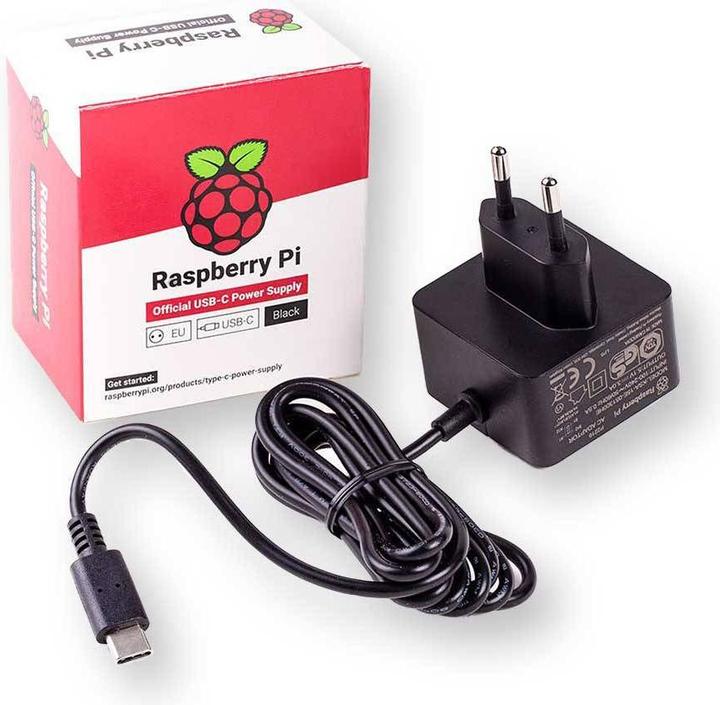 Actual product image Raspberry Pi Official 4 Power Adapter USB-C Black