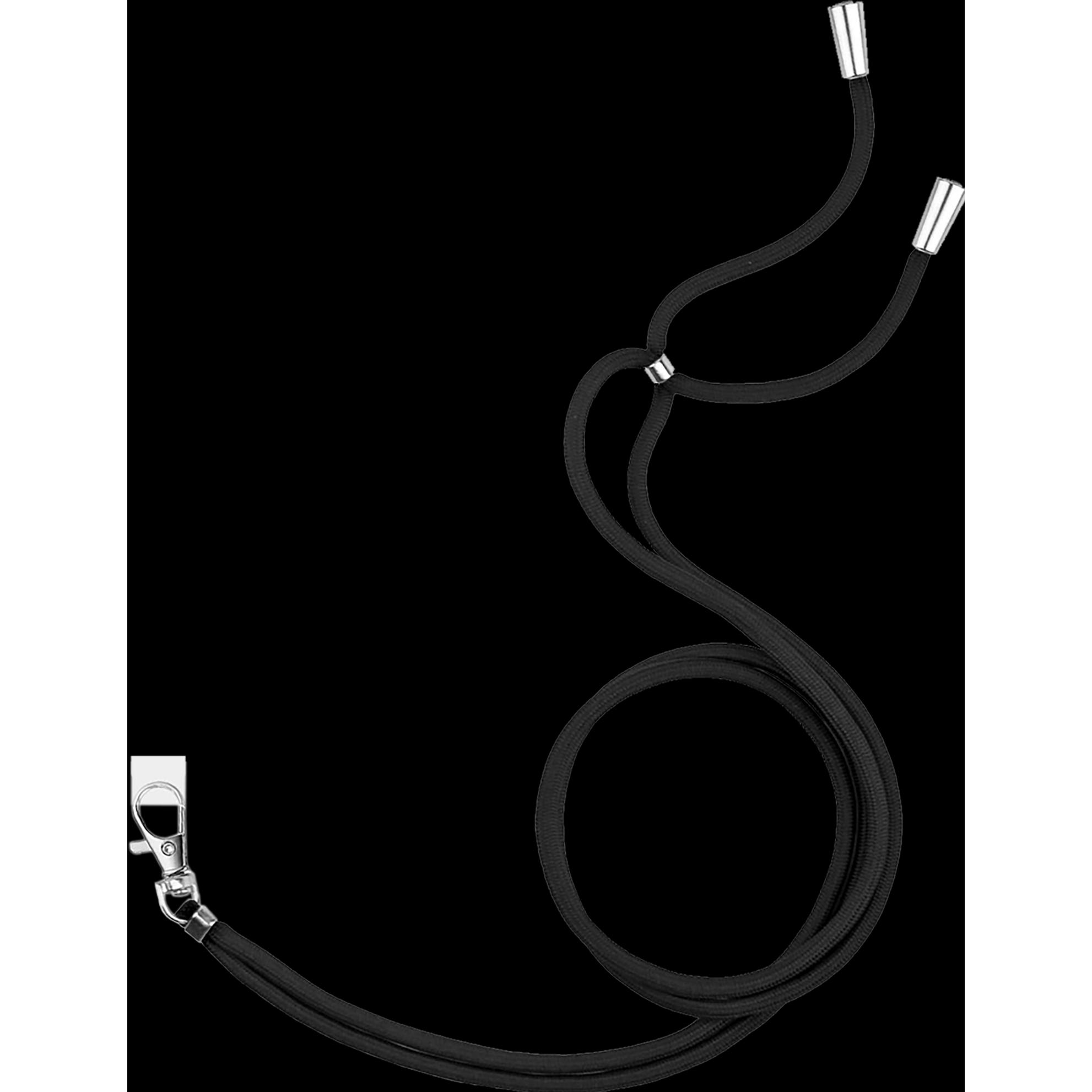 Cazy Handykette Hülle Kompatibel mit Xiaomi Redmi 10 5G - Silikon Handyhülle mit Band Necklace Hülle -, Handykette, Schw...