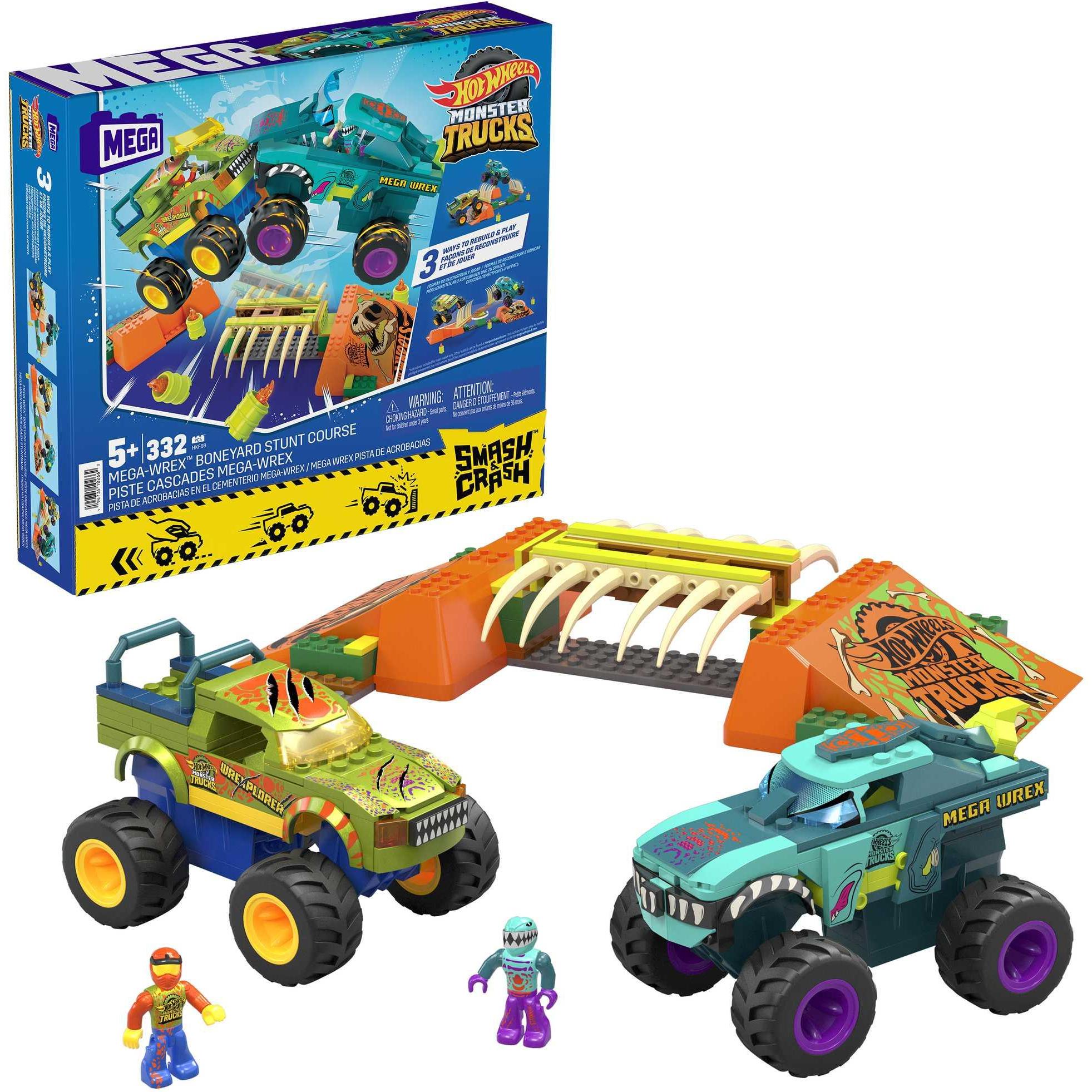 Mega Monster Trucks Mega-Wrex Knochen Crash Stuntbahn