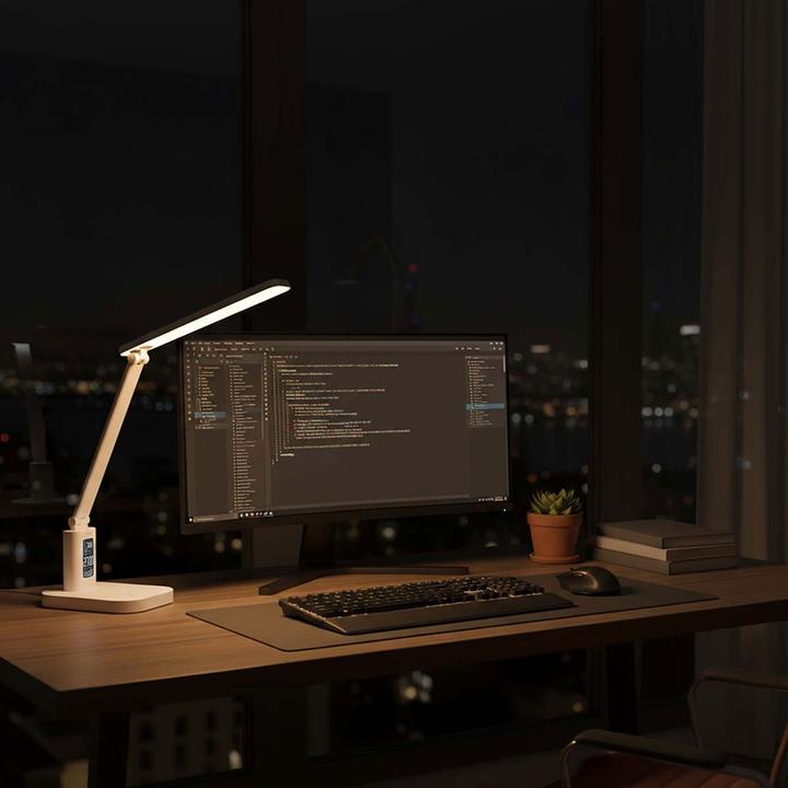 Produktbild Nedis LED-Schreibtischlampe | Dimmbar | 3 Licht-Modi | 220 lm | Wiederaufladbar | DimmSchalter | Wei (220 lm)