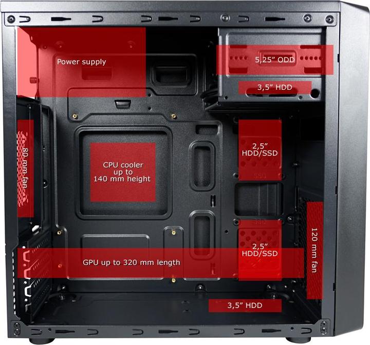 Actual product image LC-Power Gehuse MICRO-ATX 2017MB without NT U3.2/Audio black retail (Mini-ITX, mATX)