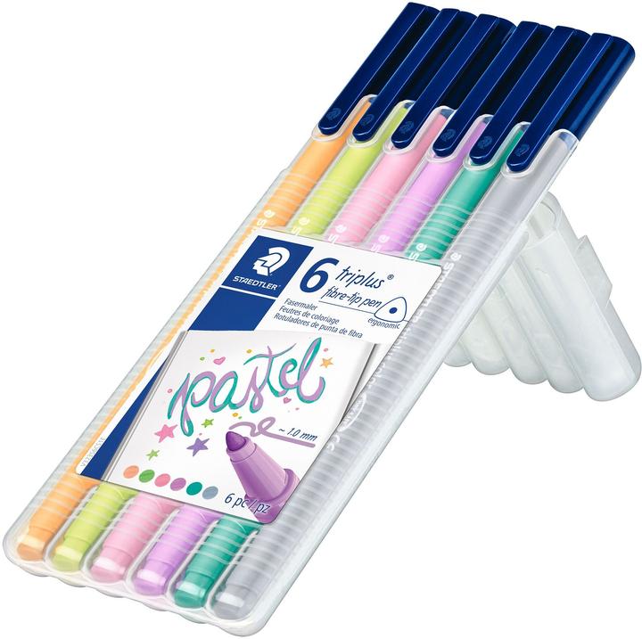 Staedtler Triple fibre de couleur Box de 6 pièces triangulaires, tricolore, pastel (6 x)