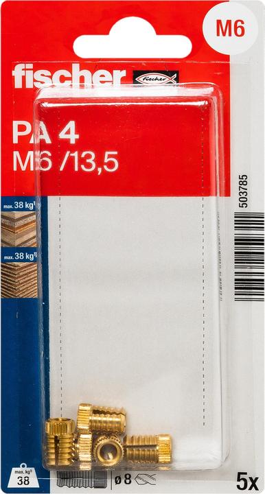 Produktbild Fischer Messingdübel PA 4 M6/13,5 K (5 Stk.)