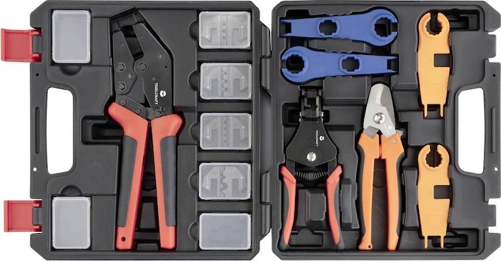Produktbild Toolcraft TO-9660084 Solar Installations Werkzeug Set MC3 & MC4 Verbindungen (18 Stk.)