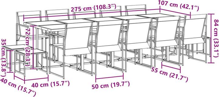 Produktbild vidaXL Garten Essgruppe