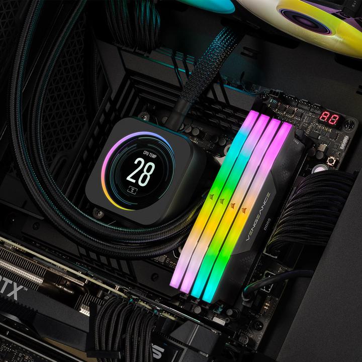 Image du produit Corsair DDR5 64GB PC 6400 CL32 KIT (4x16GB) VENGEANCE RGB B retail (4 x 16GB, 6400 MHz, RAM DDR5, DIMM)