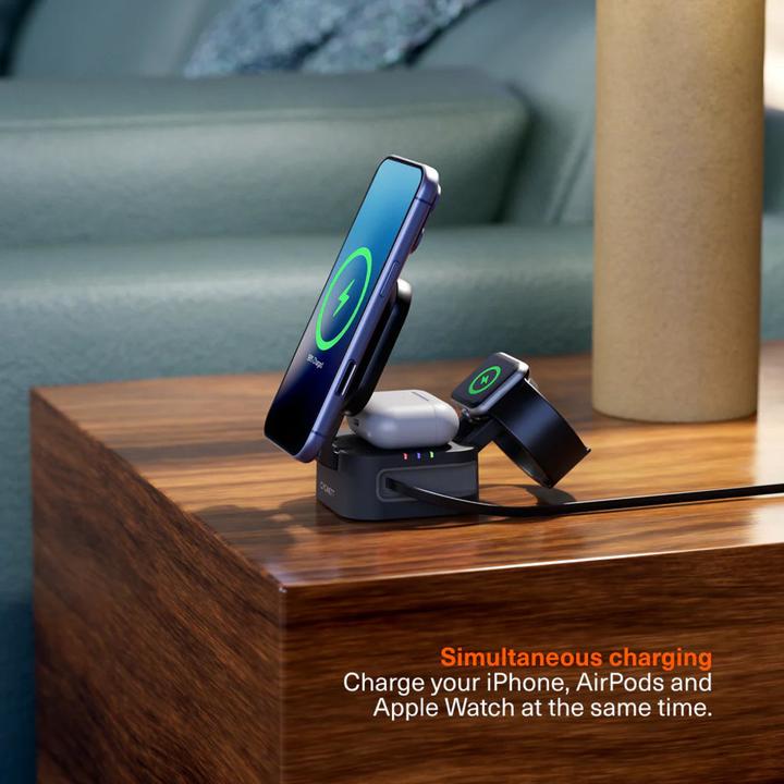 Produktbild Cygnett MagStand 3-in1 Foldable Wireless Charger with Retractable Cable (22.50 W)