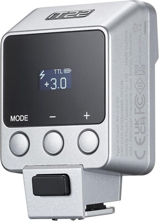 Actual product image Godox iT22 C silver - TTL Mini Flash for Canon silver (Flash unit battery)