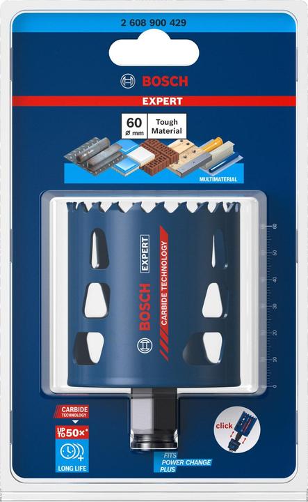 Produktbild Bosch Professional Zubehör EXPERT Tough Material Lochsäge, 60 x 60 mm (60 Millimeter)