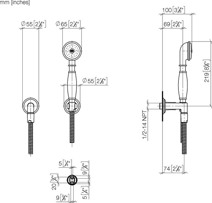 Produktbild Dornbracht Madison Schlauchbrausegarnitur, mit Einzelrosetten rund, 27803361